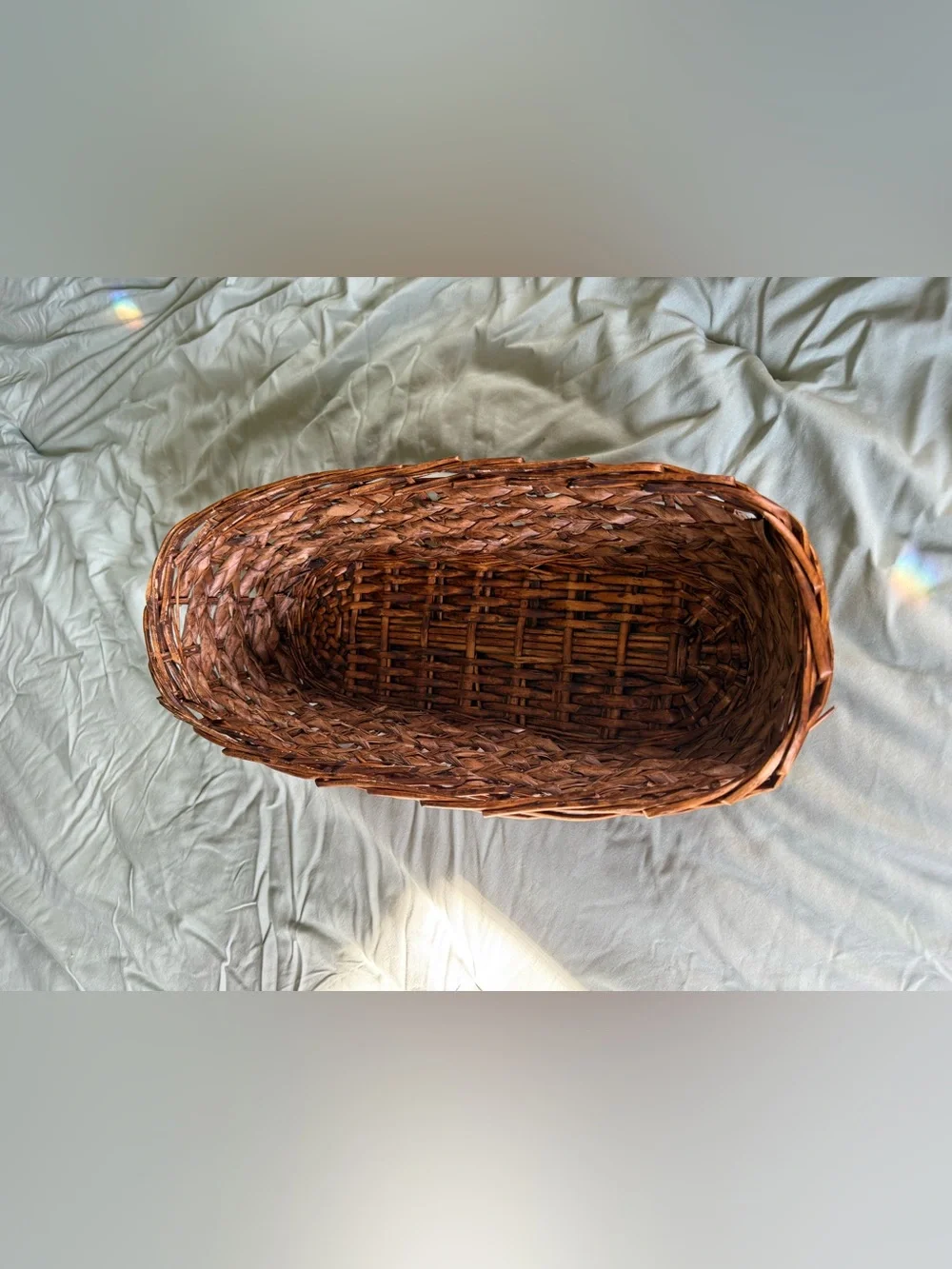 Handwoven Brown Wicker Storage Basket - Home Accents